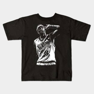 Allen Iverson vintage black and white Kids T-Shirt